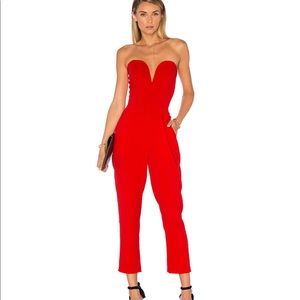 Amanda Uprichard Cherri Jumpsuit in Lipstick